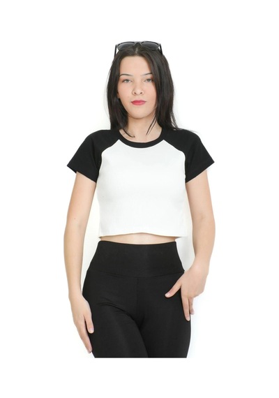 Tarzsokak Crop Yaka Patlı Reglan Kol Beyaz