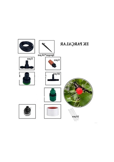 15 Metre Bahçe Damlama Sulama Sistemi Seti Ve Ek Parçaları