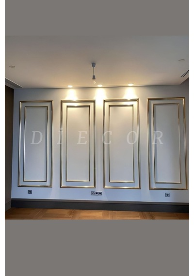 Diecor Dekoratif Polistren 10 Adet 4 Cm Gold Duvar Çıtası Beyaz 4 Cm Model:xa211