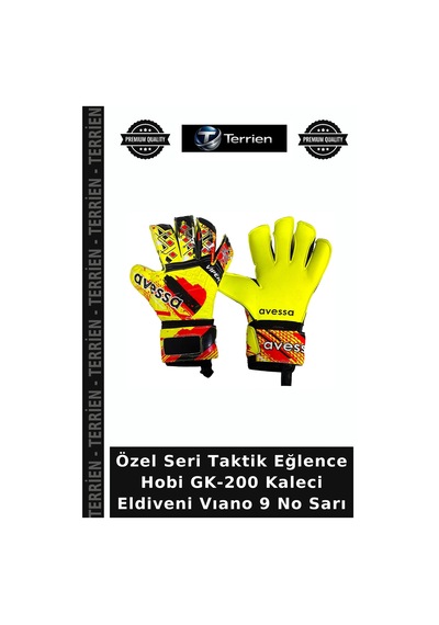Özel Seri Taktik Eğlence Hobi Gk-200 Kaleci Eldiveni Vıano 9 No Sarı