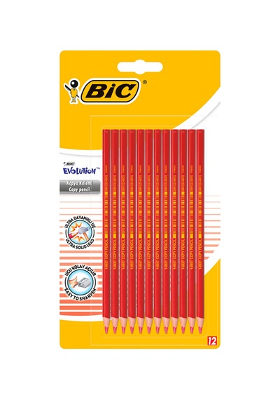Bıc Evolution Kırmızı Kopya Kalemi 12'li Blister 4 Adet