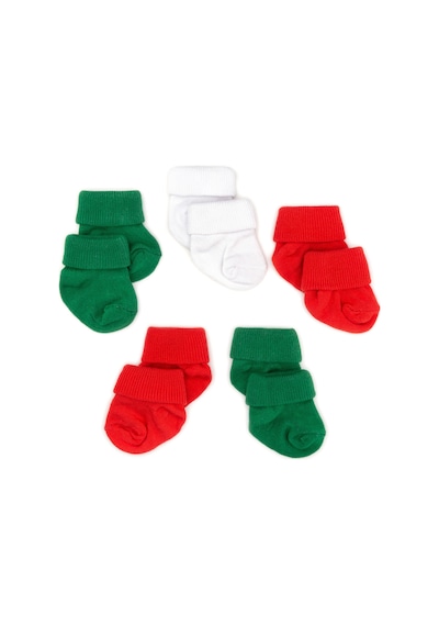 Novibaby 5'li Bambu Yenidoğan Bebek Çorabı I Christmas I 0-6 ay Çok Renkli