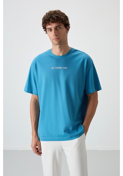 Air Jones Tommy Life Petrol Mavi Pamuklu Kalın Yüzeyi Dokulu Oversize Fit Baskılı Erkek T-shirt - 88364 Petrol Mavi Air Jones Tommy Life Petrol Mavi Pamuklu Kalın Yüzeyi Dokulu Oversize Fit Baskılı Erkek T-shirt - 88364 Petrol Mavi