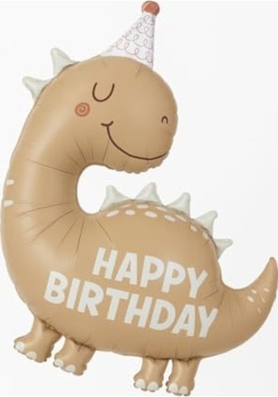Retro Sevimli Dinazor Happy Birthday Yazılı Folyo Balon 256