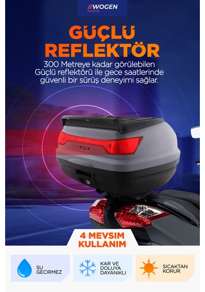 Wogen Wg41 Basic Arka Çanta 41 Litre Nardo Gri + Karbon Dizlik Siyah