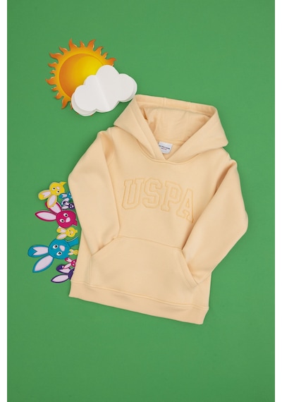U.S. Polo Assn. Kız Çocuk Kavun Kapüşonlu Şardonlu Basic Sweatshirt 50314311-VR053