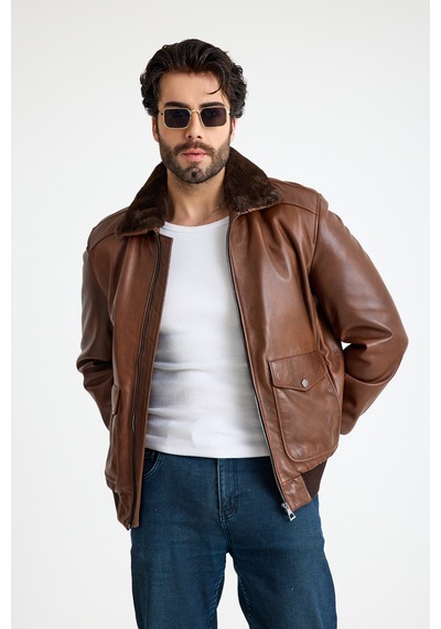 Franko Armondi Pi Lot Model Erkek Deri Ceket E11-klj-2071 Fındık