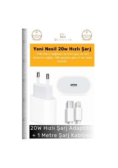 Şarjadaptör 20w Hızlı Şarj Adaptör Seti Lightning Data Type C Kablosu 7 8 X 11 12 13 14 15 Plus Pro