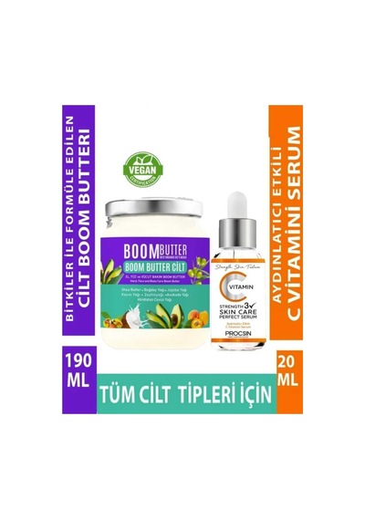Boom Butter Cilt Bakım Yağı 190 Ml +procsın C Vitamini Serumu 20 Ml