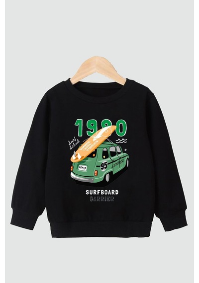 Panios Kids 2'li 1980-unlimited Baskılı Erkek Çocuk Siyah-beyaz Sweatshirt Siyah - Beyaz