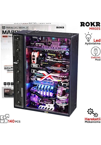 Rokr Mr02s The Future City Marble Run Dıy Mechanical 3d Puzzle Maket Model Seti 3d Model Kit Detaylı Dekoratif Hobi Seti Hareketli Ve Işıklı