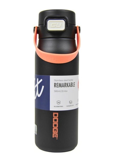 Dodge Çelik Termos Matara 580ml Siyah Siyah