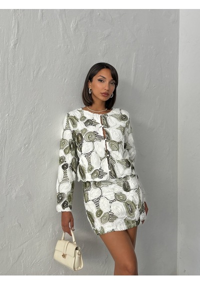 Verymoda Desenli Ceket Şık Ve Modern Tasarım F1962 Haki