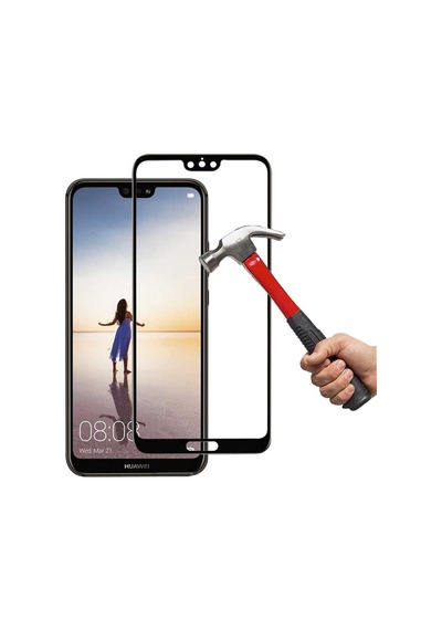 Huawei P20 Ekranı Tam Kaplayan Düz Cam Koruyucu 001
