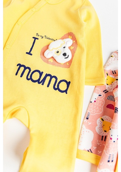 Babymod I Love Mama Ikili Uzun Kollu Erkek Bebek Tulum Takım