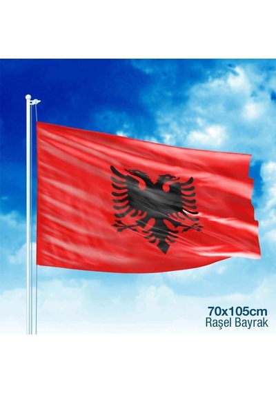 Arnavutluk Bayrağı Çift Başlı Kartal - Bayrak -70x105 Cm 1