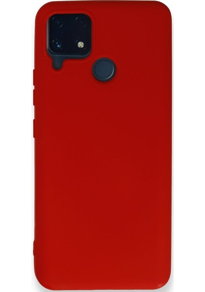 Realme C25 İçi Kadife Kaplı Esnek Silikon Kapak Ryc/ Nano Lansman Kirmizi