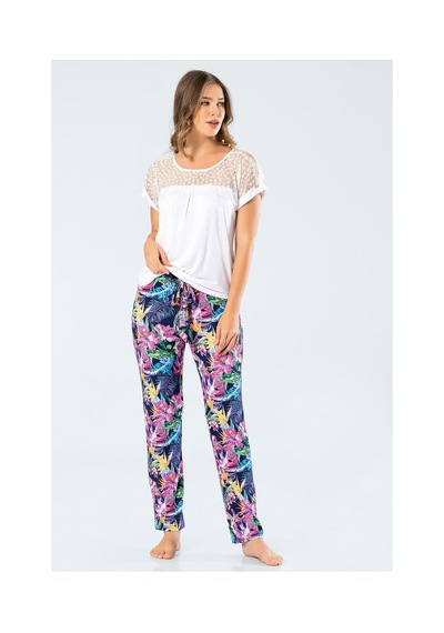 Türen Türen Kadın Desenli Pijama Takımı Çok Renkli S