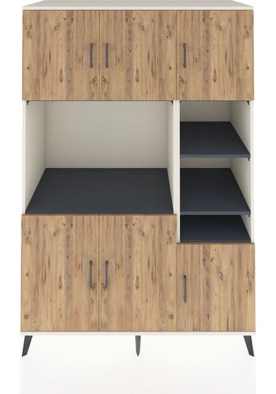 Kronos Dolap 10 Raflı 6 Kapaklı 132x59x195 Aytaşı-çam/antrasit Aytaşı