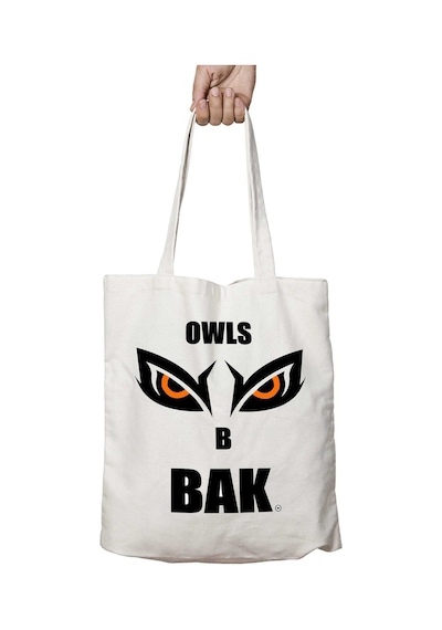 Art Hediye Owls B Bak Orange İki Tarafı Kalıcı Baskılı Yıkanabilir Okul Plaj Omuz Bez Çantası Çok Renkli