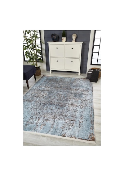 Vintage Efektli Mavi Otantik Halı - 1605ou