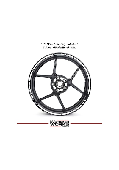 Motosiklet Jant Şeridi Jant Sticker Dekor Model Parçalı Desen Sticker Set Beyaz