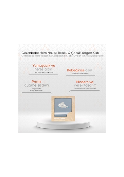 Gezenbebe Hero Nakışlı Bebek Ve Çocuk Yorgan Kılıfı 100x135