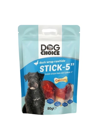 Dog Choice Kalsiyumlu Ördek Sargılı Ham Deri Çubuk Köpek Ödülü 80g