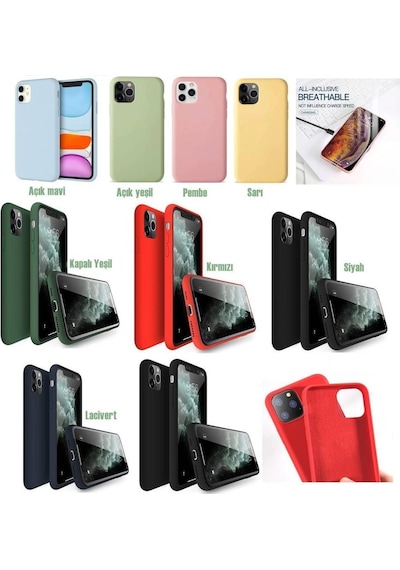 Apple Uyumlu iPhone 11 Pro Max 6.5 JacquenIçi Kadife Silikon Kilif 264633119 - Kampanya-Renk / Cam Ekran Koruyucu(+15)-Lacivert