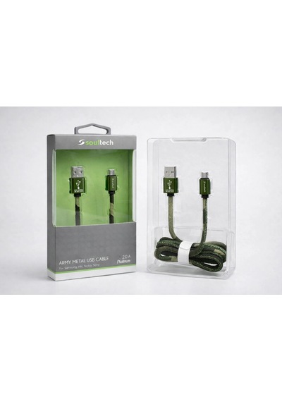 Soultech Askeri Metal Micro Usb Şarj Kablosu 2.0a Hızlı Şarj Dayanıklı Hasır Kablo