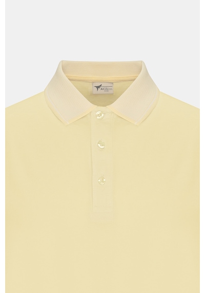 Ac&Co / Altınyıldız Classics 4A4820200047Sbzs Düğmeli Polo Yaka Cepsiz Slim Fit Erkek Tişört Sarı - Beyaz
