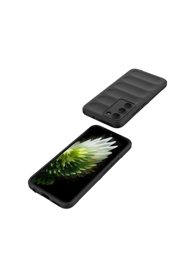 Tecno Spark 40 Pro Kılıf Esnek Tpu Oyuklu Arka Yüzey Tasarımlı Zore Etnik Silikon Kapak Siyah