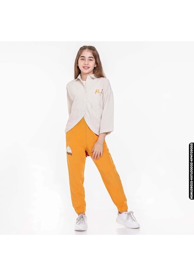 Xo Kids Kız Palmiye Pantolon 8-14 Yaş 54330 Kpnt09050 Turuncu