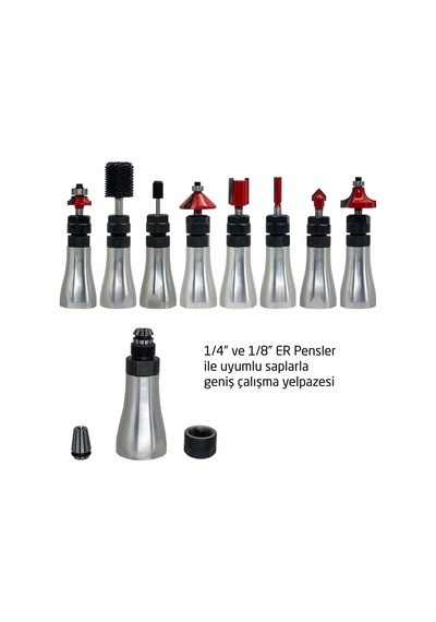 Manpa Mp21-30 Mini Collet Er Taşlama Motoru İçin Tutucu Adaptör