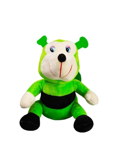 Sevimli Arımaya 25 Cm - Uyku Ve Oyun Arkadaşı Arı Peluş Oyuncak - Yeşil Çok Renkli