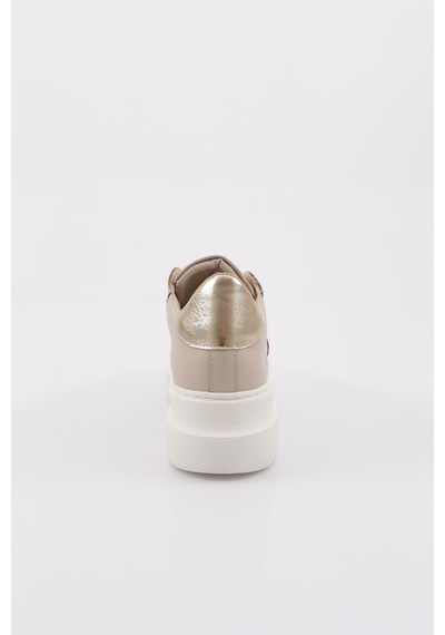 Dgn Es861 Kadin Kalin Taban Silver Taşli Sneakers Ayakkabi ES861-2007-R0152 Bej