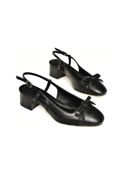 Fox Shoes U404703609 Siyah Alçak Topuklu Kadın Ayakkabı Siyah
