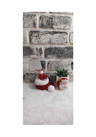 El Yapımı Noel Baba Kağıt Tutacağı Ve Kalemlik Seti,özel Tasarım 2'li Set.