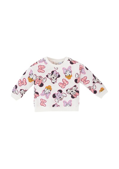 Abel & Lula Kız Bebek Kız Bebek Mickey & Minnie Bisiklet Yaka Sweatshirt Acı Kahverengi