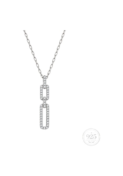 Servi 925 Ayar Gümüş Chain Glow Ataç Kolye-546