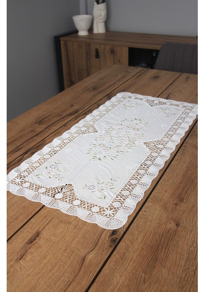 Pvc Runner Ve Sehpa Üstü Servislik 80 Cm X 40 Cm Beyaz