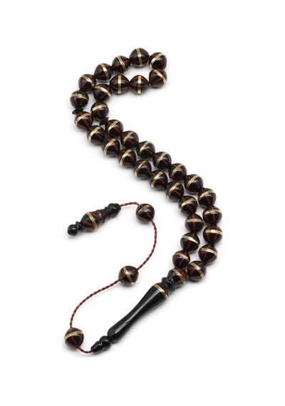 İşlemeli Kuka Ağacı Tesbih 7 X 8 Mm Özel Kesim - T-1864