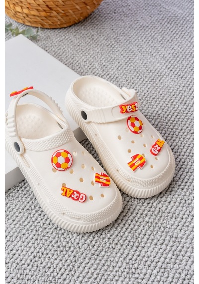 N Moda Unisex Çocuk Figürlü Sticker Sandalet-terlik Galatasaray