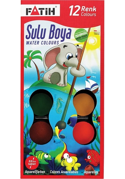 Fatih Sulu Boya Büyük Boy 12 Renk 33 Ml K-12 Çok Renkli