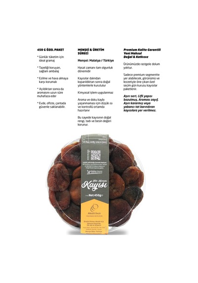 Malatya Gün Kurusu Kayısı 450g 450 G