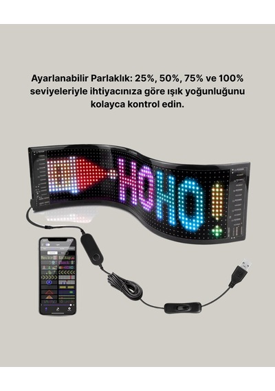 Hubrendy Tekno Gece Kullanıma Uygun Pixel Rgb Led Panel Estetik Atmosfer Işığı
