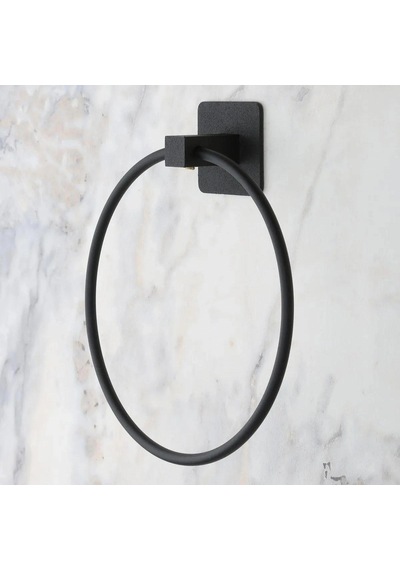 Bay Kendiliğinden Yapışkanlı Siyah Paslanmaz Metal Yuvarlak Havluluk Bx40 Najmaddin Diğer