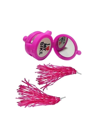 Plus Bisiklet Püskül-Aynalı Zil Set Pembe