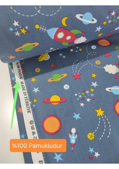 Bebek Özel %100 Pamuklu Çocuk Yastık Kılıfı 50x70 CM 2 Adet Trafik - Mavi Galaksi Desenli