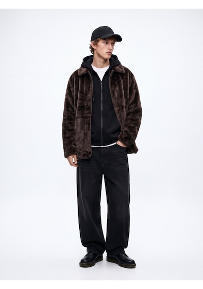 LTB Relaxed Fit Kürk Kahverengi Ceket